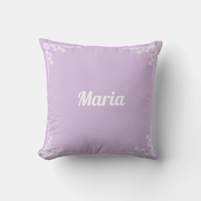 Personalisierte moderne pastelllila Typografie Nam Kissen (Vorderseite)