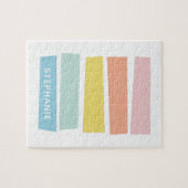 Personalisierte, moderne Pastellstreifen Puzzle (Horizontal)