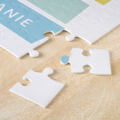 Personalisierte, moderne Pastellstreifen Puzzle (Seite)