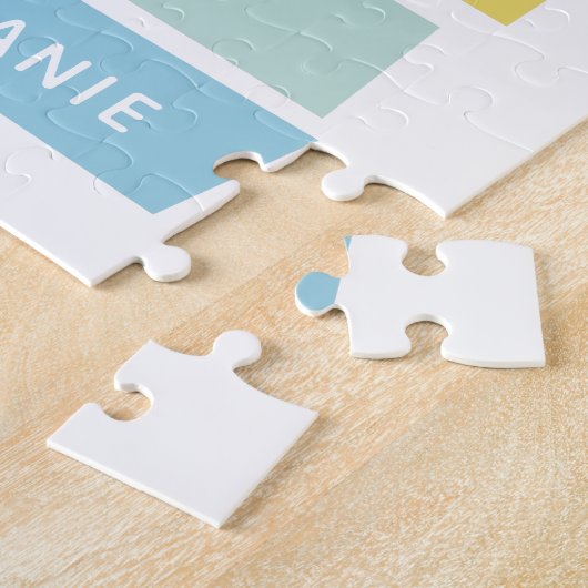 Personalisierte, moderne Pastellstreifen Puzzle (Seite)