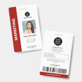 Personalisierte moderne professionelle Mitarbeiter Ausweis (Vorder- & Rückseite)