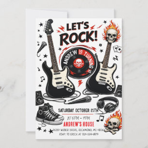 Personalisierte moderne Rockstar-Geburtstagseinlad Einladung