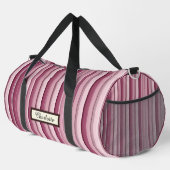 Personalisierte moderne rosa Mauve Stripteppiche Duffle Bag (Rechte Ecke)