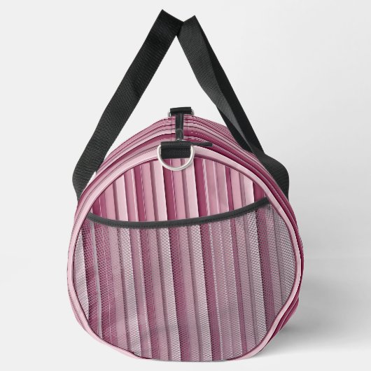 Personalisierte moderne rosa Mauve Stripteppiche Duffle Bag (Rechts)
