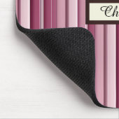 Personalisierte moderne rosa Mauve Vertikale Strei Mousepad (Ecke)