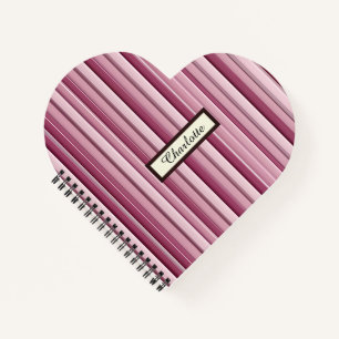 Personalisierte moderne rosa Mauve Vertikale Strei Notizblock