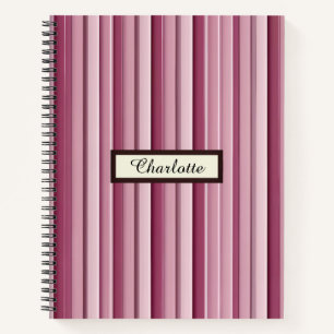 Personalisierte moderne rosa Mauve Vertikale Strei Notizblock