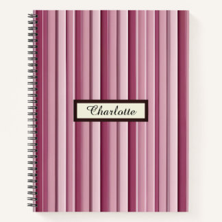 Personalisierte moderne rosa Mauve Vertikale Strei Notizblock