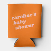 Personalisierte moderne rosa Retro Babydusche Dosenkühler (Vorderseite)