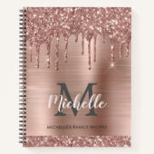 Personalisierte moderne Rosa Rose Gold Glitzer Tro Notizblock (Vorderseite)