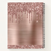 Personalisierte moderne Rosa Rose Gold Glitzer Tro Notizblock (Rückseite)