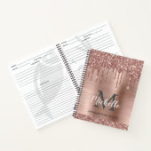 Personalisierte moderne Rosa Rose Gold Glitzer Tro Notizblock (Innenseite)