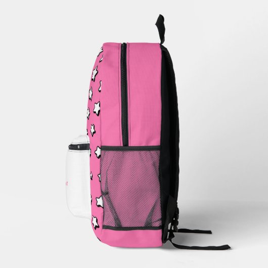 Personalisierte, moderne rosa Sterne, trendige Kin Bedruckter Rucksack (Rechts)
