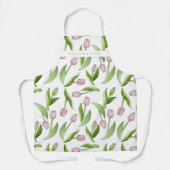 Personalisierte moderne rosa Tulpe Schürze (Vorderseite)