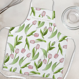 Personalisierte moderne rosa Tulpe Schürze