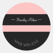 Personalisierte, moderne rosa und schwarze Aufkleb