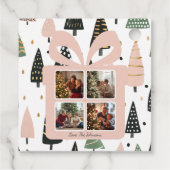 Personalisierte moderne rosa Weihnachtsgeschenkbox Geschenkanhänger (Rückseite)