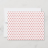 Personalisierte moderne rote Polka Dots & Herz Mitteilungskarte (Rückseite)