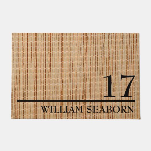 Personalisierte moderne rustikale Hausnummer und N Fußmatte (Vorderseite)