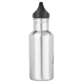 Personalisierte moderne, schlichte Schwarze Monogr Edelstahlflasche (Links)