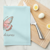 Personalisierte, moderne Schmetterlingsblume Geschirrtuch (Viertel Falte)
