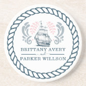 Personalisierte moderne Schönheits-Hochzeit Getränkeuntersetzer (Vorne)