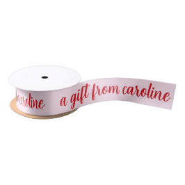 Personalisierte moderne Schrift Cute Rot & Pink Fe Satinband