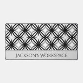 Personalisierte, moderne Schwarz-Weiß-Schreibmatte Schreibtischunterlage (Vorderseite)