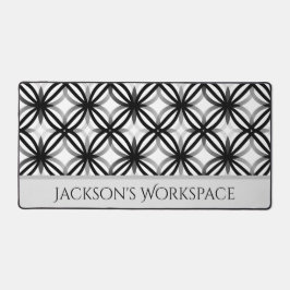 Personalisierte, moderne Schwarz-Weiß-Schreibmatte Schreibtischunterlage