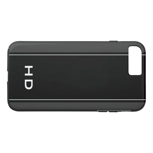 Personalisierte, moderne, schwarze Monogramm-Buchs Case-Mate iPhone Hülle (Rückseite (Horizontal))