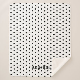 Personalisierte moderne schwarze und weiße Polka-P Sherpadecke