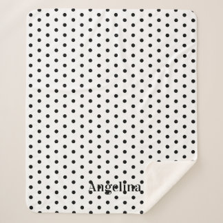 Personalisierte moderne schwarze und weiße Polka-P Sherpadecke