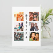 Personalisierte moderne Schwestern 6 FotoCollage Feiertagskarte (Stehend Vorderseite)