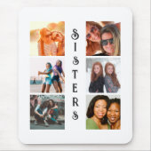 Personalisierte moderne Schwestern 6 FotoCollage Mousepad (Vorne)