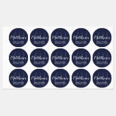 Personalisierte moderne Script-Monogramm und Famil Etiketten (Blatt)