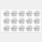 Personalisierte moderne Script-Monogramm und Famil Etiketten (Blatt)