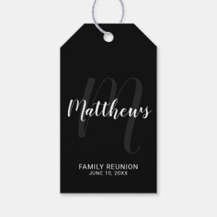 Personalisierte moderne Script-Monogramm und Famil Geschenkanhänger