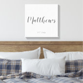 Personalisierte moderne Script-Monogramm und Famil Leinwanddruck (Insitu (Schlafzimmer))