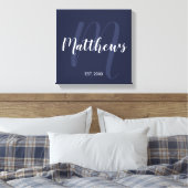 Personalisierte moderne Script-Monogramm und Famil Leinwanddruck (Insitu (Schlafzimmer))