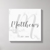 Personalisierte moderne Script-Monogramm und Famil Leinwanddruck (Vorderseite)