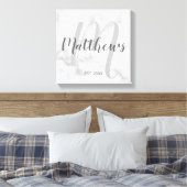 Personalisierte moderne Script-Monogramm und Famil Leinwanddruck (Insitu (Schlafzimmer))
