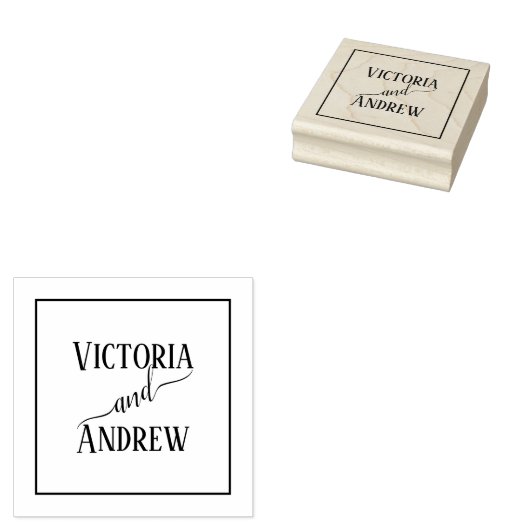 Personalisierte moderne Script-Typografie Gummistempel (Stempel)