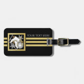Personalisierte moderne Skaten für Schwarz und Gol Gepäckanhänger (Vorderseite horizontal)