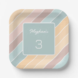 Personalisierte, moderne Sommerfarben Pappteller