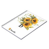 Personalisierte moderne Sonnenblume Notizblock (Linke Seite)