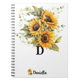 Personalisierte moderne Sonnenblume Notizblock