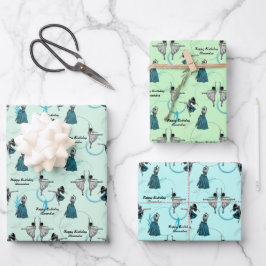Personalisierte moderne Tänzer geben Wrap-Set Geschenkpapier Set