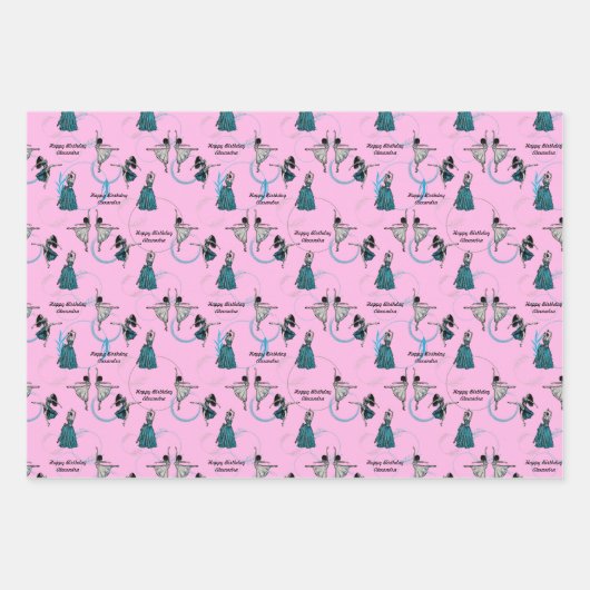 Personalisierte moderne Tänzer geben Wrap-Set Geschenkpapier Set (Vorderseite)