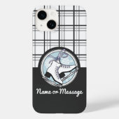 Personalisierte moderne Tartan Ice Skaten Case-Mate iPhone Hülle (Rückseite)