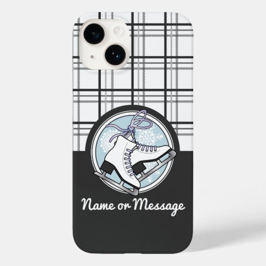 Personalisierte moderne Tartan Ice Skaten Case-Mate iPhone Hülle (Rückseite)